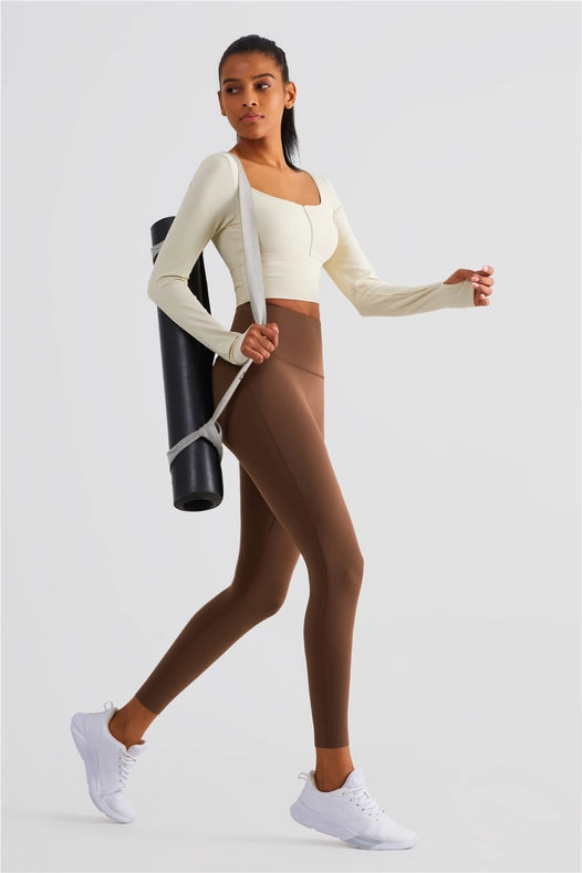 Esther Lycra® Seamless High Waist Leggings Chestnut-Leggings-91thelabel-S-Urbanheer