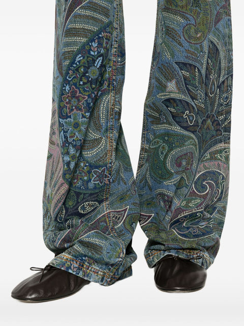 Etro Floral print flared jeans