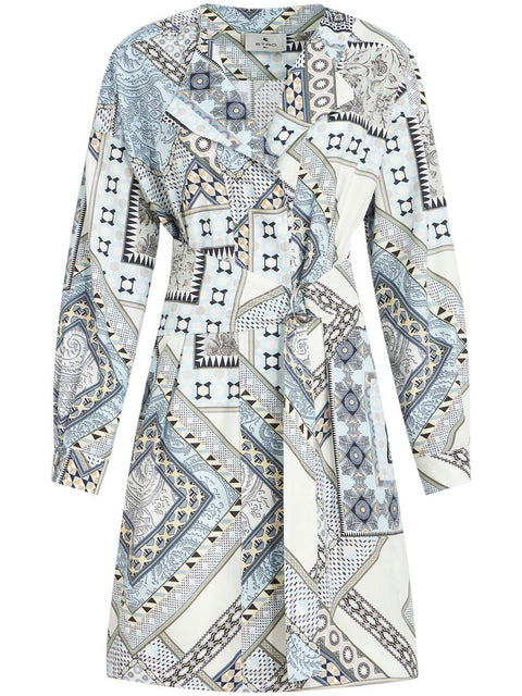 Etro Mix-print belted dress