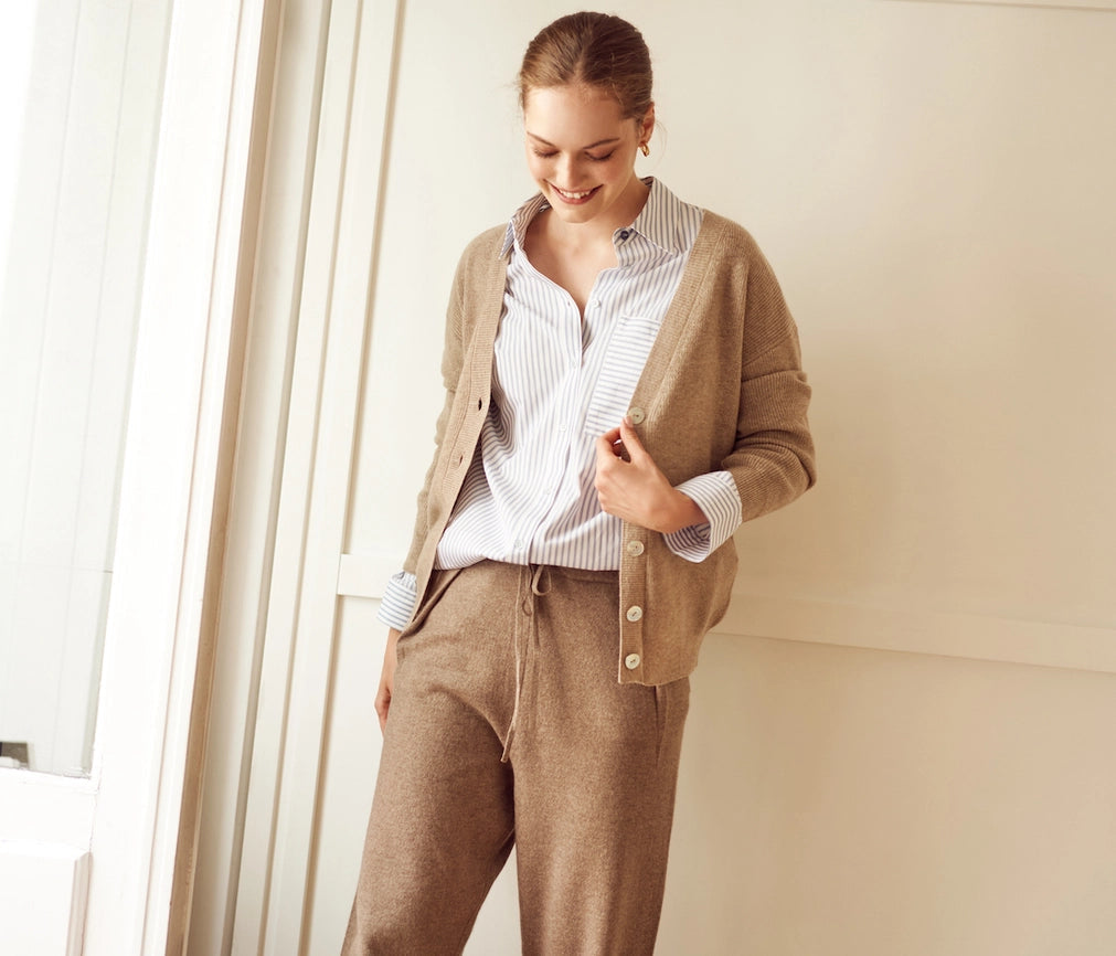 Eva Cardigan Brown-Cardigan-Bel Cashmere S.C.-S-Brown-Urbanheer