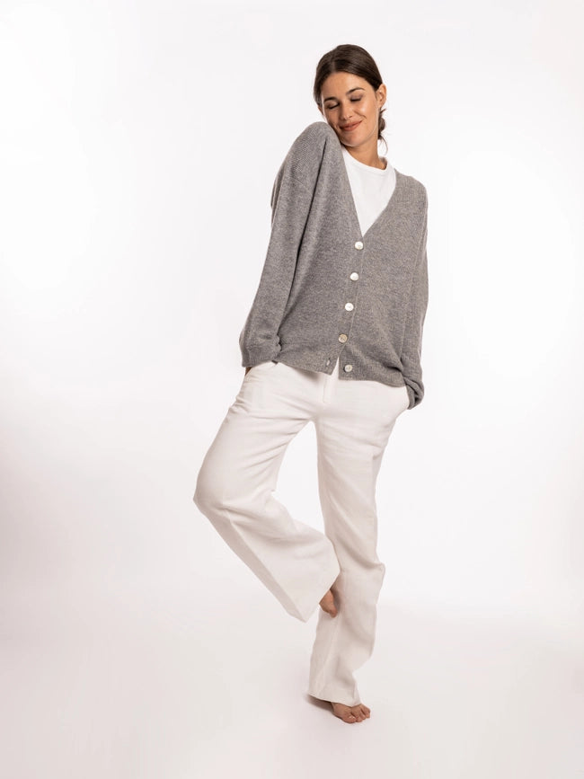 Eva Cardigan Grey-Cardigan-Bel Cashmere S.C.-S-Grey-Urbanheer