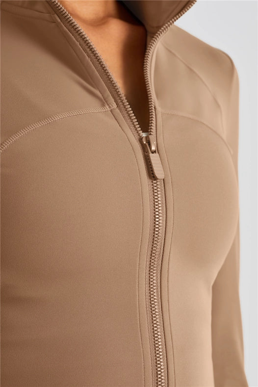 Evelyn Cropped Zip Jacket Frappuccino-Jacket-91thelabel-S-Urbanheer