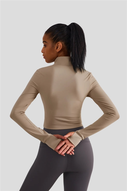 Evelyn Cropped Zip Jacket Gravel-Jacket-91thelabel-S-Urbanheer