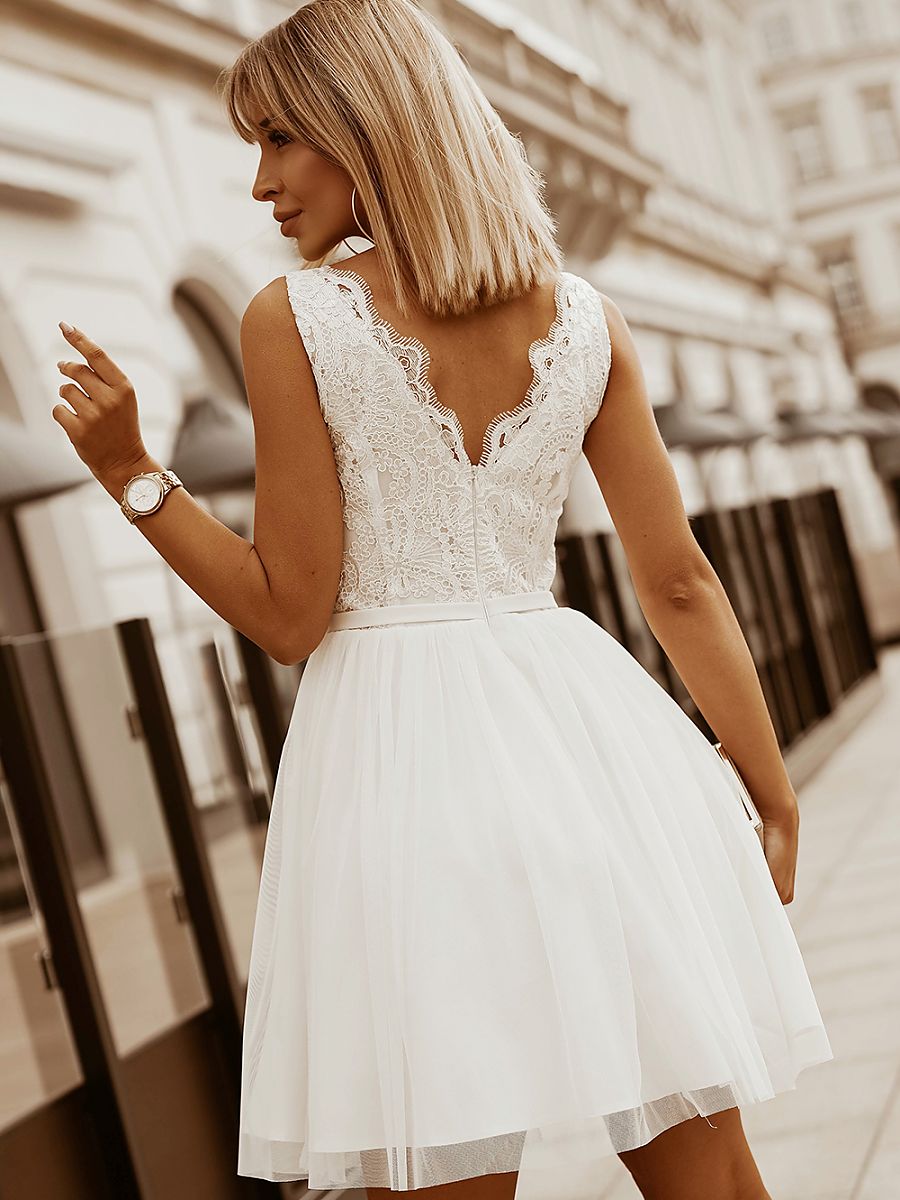 Evening Dress Women Outfit 153477 Bicotone-Evening Dresses-Bicotone-beige-34-Urbanheer