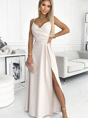 Evening Dress Women Outfit 177890 Numoco-Evening Dresses-Numoco-beige-L-Urbanheer