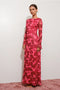 Exclusive Floral Print Bell Sleeve Maxi Dress-Dress-Pretty Garbage-S-Red-Urbanheer
