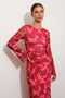 Exclusive Floral Print Bell Sleeve Maxi Dress-Dress-Pretty Garbage-S-Red-Urbanheer