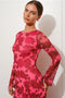 Exclusive Floral Print Bell Sleeve Maxi Dress-Dress-Pretty Garbage-S-Red-Urbanheer