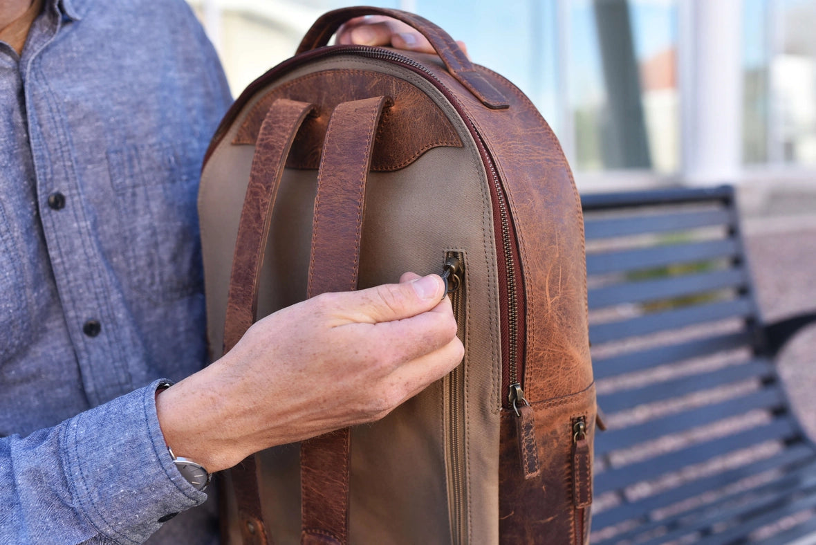 Executive Backpack-Backpack-Kiko Leather-18" L x 12" W x 4" D-Brown-Urbanheer