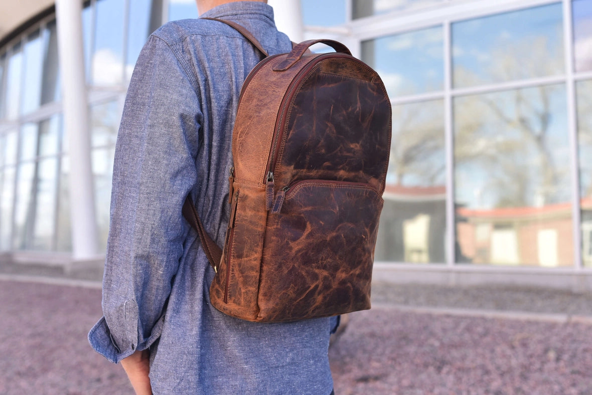 Executive Backpack-Backpack-Kiko Leather-18" L x 12" W x 4" D-Brown-Urbanheer