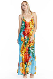 Exotic Maxi Dress-Dress-Aratta-M-Teal/Rose-Urbanheer