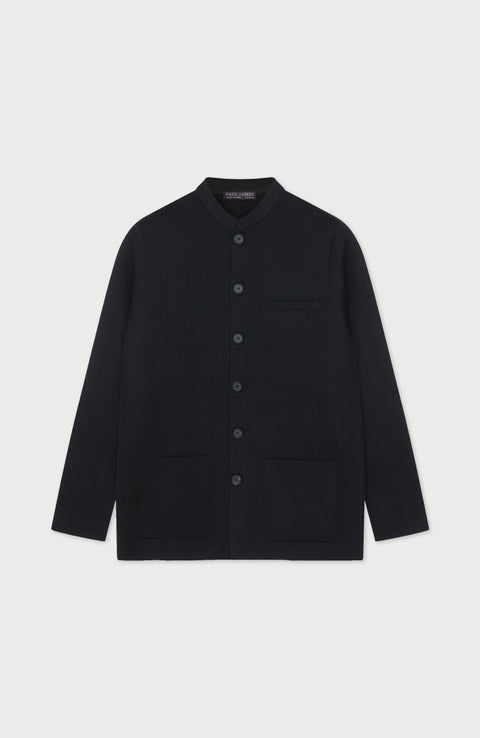 Extra Fine Merino Wool Knitted Nehru Jacket
