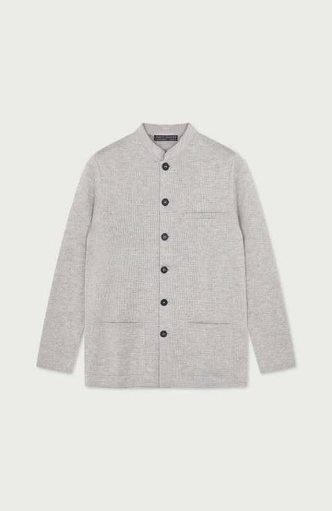 Extra Fine Merino Wool Knitted Nehru Jacket