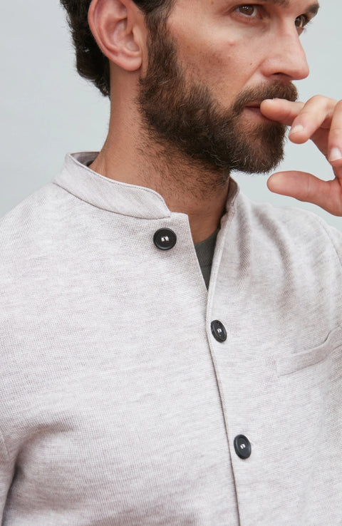 Extra Fine Merino Wool Knitted Nehru Jacket