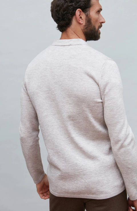 Extra Fine Merino Wool Knitted Nehru Jacket