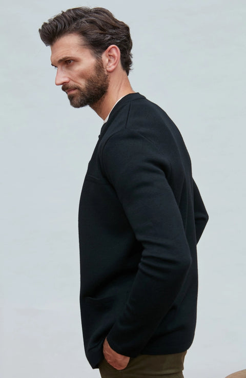 Extra Fine Merino Wool Knitted Nehru Jacket