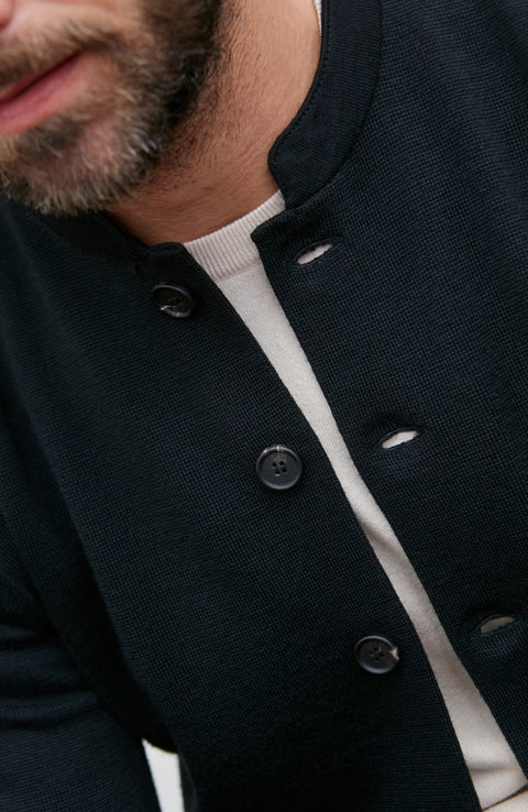 Extra Fine Merino Wool Knitted Nehru Jacket