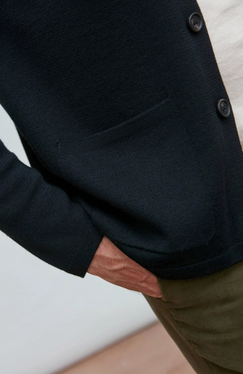 Extra Fine Merino Wool Knitted Nehru Jacket