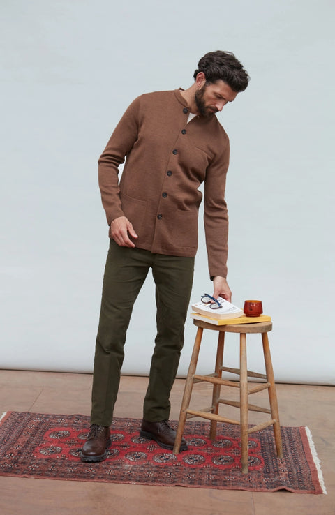 Extra Fine Merino Wool Knitted Nehru Jacket