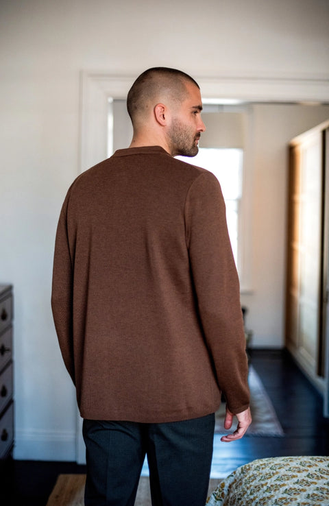Extra Fine Merino Wool Knitted Nehru Jacket