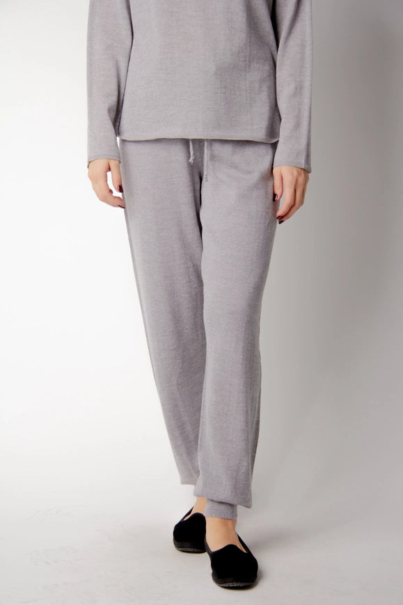 Extra Fine Merino Yoga Pants Light Gray-Pants-LÈMME-S-Urbanheer