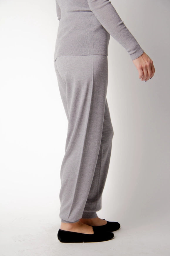 Extra Fine Merino Yoga Pants Light Gray-Pants-LÈMME-S-Urbanheer