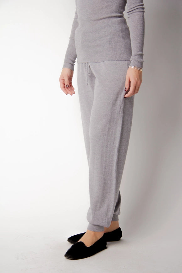 Extra Fine Merino Yoga Pants Light Gray-Pants-LÈMME-S-Urbanheer