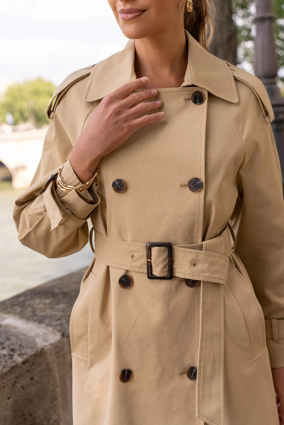 Extra-Long Oversized Cotton Trench Coat with Belt Beige-Trench Coat-Attentif Paris-S-Beige-Urbanheer