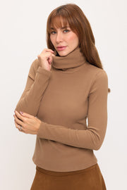 Extra Soft Brushed Knit Cowl Neck Long Sleeve Top-0