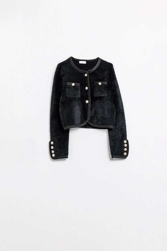 Extra Soft Fluffy High-Quality Cardigan in Black-Cardigan-Q2-OS-Black-Urbanheer