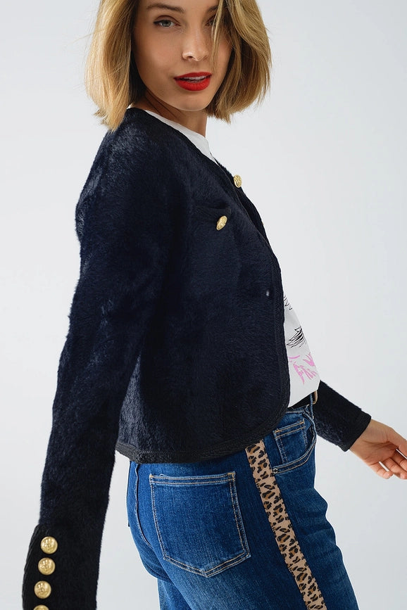 Extra Soft Fluffy High-Quality Cardigan in Black-Cardigan-Q2-OS-Black-Urbanheer