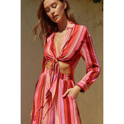 Eye Cnady Knot Detail Shirt-Clothing Shirts-Dress Forum-S-RUSSET ROUGE-Urbanheer