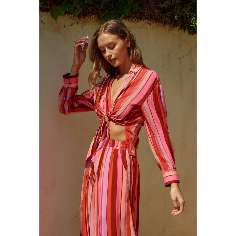 Eye Cnady Knot Detail Shirt-Clothing Shirts-Dress Forum-S-RUSSET ROUGE-Urbanheer