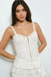 Eyelet Corset Cream-Corset-Pretty Garbage-S-Cream-Urbanheer
