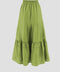 Eyelet Detail Elastic Waist Midi Skirt GREEN-Skirts-Moon River-S-GREEN-Urbanheer