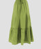 Eyelet Detail Elastic Waist Midi Skirt GREEN-Skirts-Moon River-S-GREEN-Urbanheer