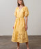 Eyelet Detail Waist Tie Midi Dress-Dress-Moon River-XS-LIGHT YELLOW-Urbanheer