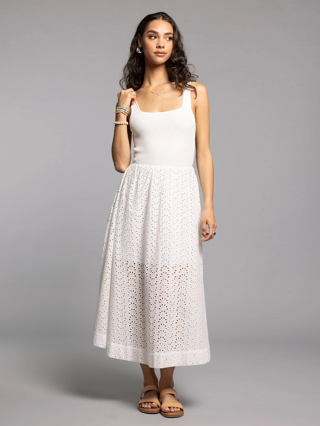 Eyelet Sunday Dress - Alani Dress-Dress-Weekend Los Angeles-XS-BLANC-Urbanheer
