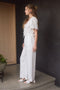 Eyelet Trim Front Tie Blouse and Wide Leg Pant Set WHITE-Set-Moon River-XS-WHITE-Urbanheer
