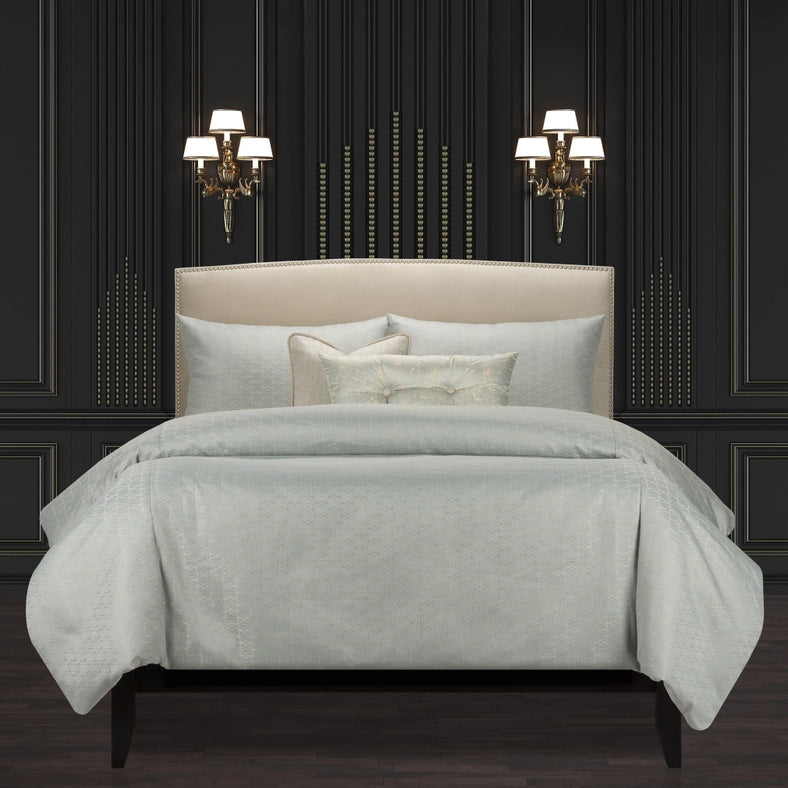 F Scott Fitzgerald Star Attraction Mist Luxury Bedding Set-Set-Siscovers-Queen-Blue-Urbanheer