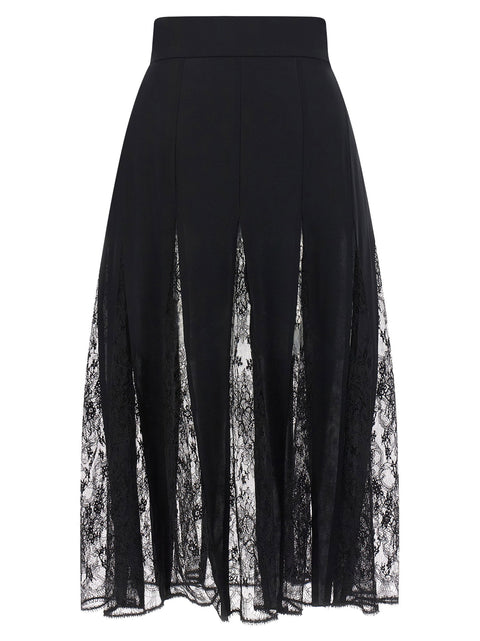 Dolce & Gabbana Charmeuse Skirt With Lace