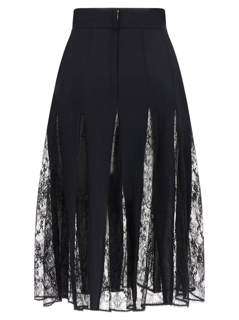 Dolce & Gabbana Charmeuse Skirt With Lace