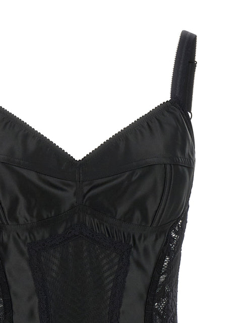 Dolce & Gabbana Satin And Lace Corsetry Bodysuit