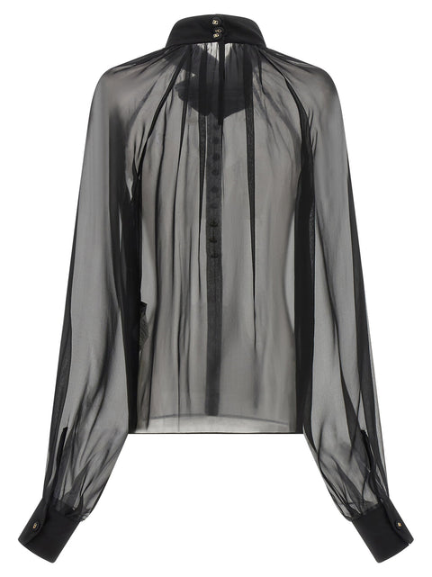 Dolce & Gabbana Chiffon Blouse With Flower