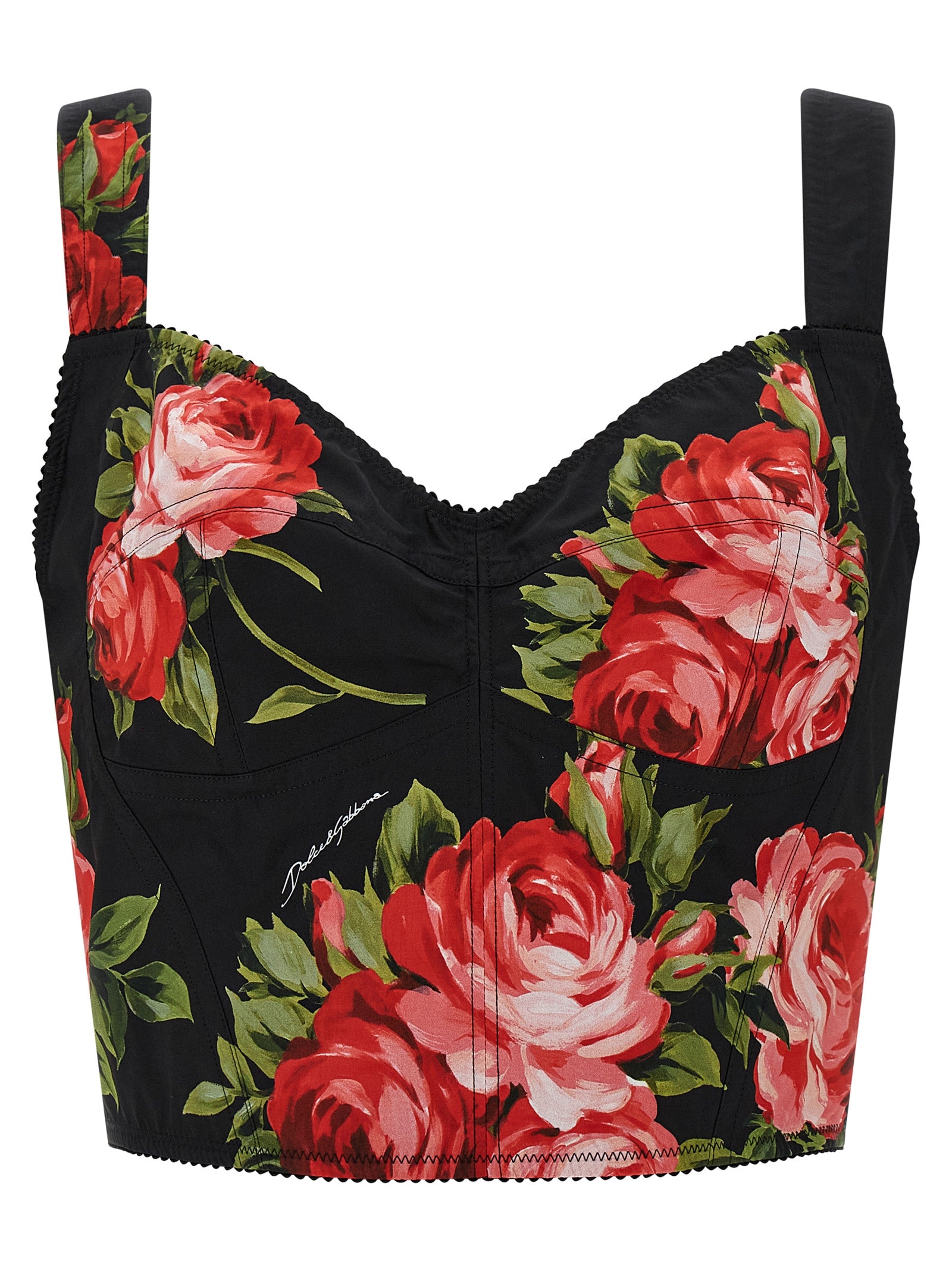 Dolce & Gabbana Bouquet Rose Bustier Top
