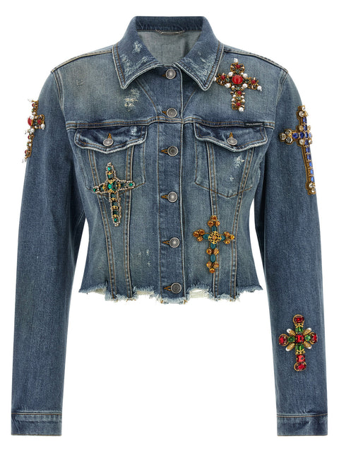 Dolce & Gabbana Cross Denim Jacket