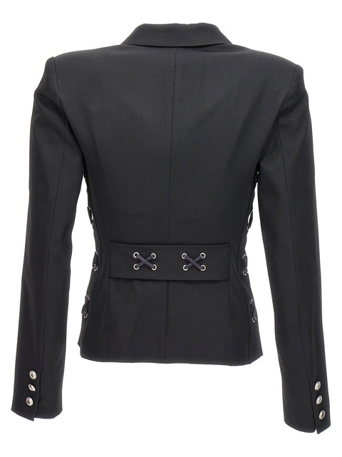 Alessandra Rich Single Breast Lace-up Blazer Jacket