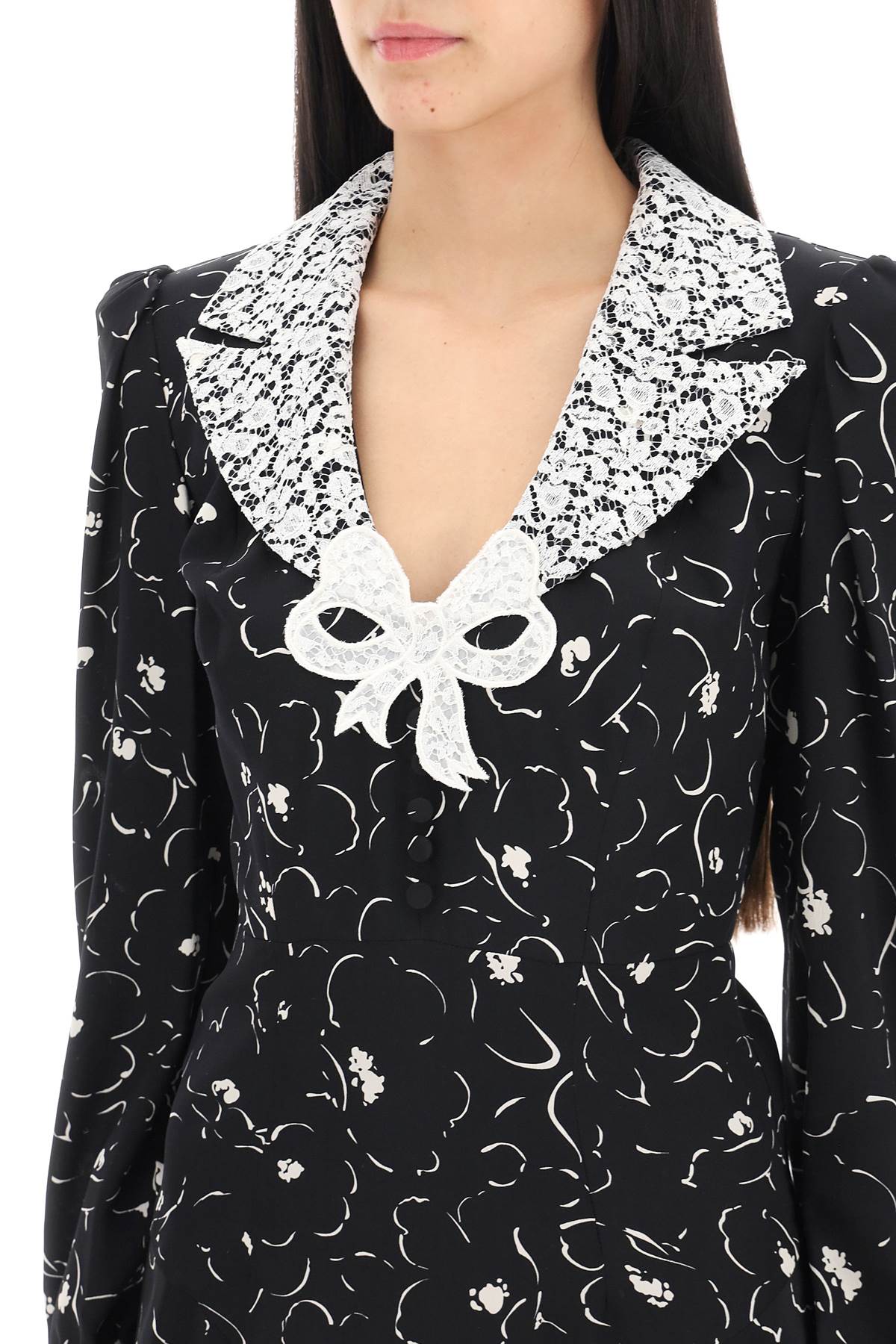 Alessandra Rich Mini Dress With Lace Collar Mixed Colours-Alessandra Rich-42-Urbanheer