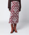 FARM Rio Bordeaux jacquard midi skirt