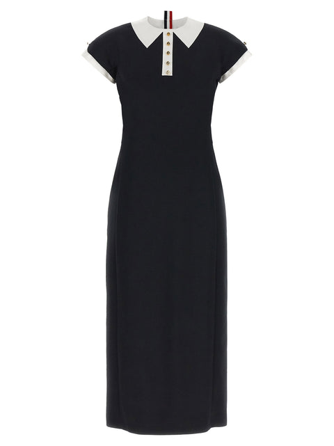 Thom Browne Polo Dress With Intarsia And Rwb Detail